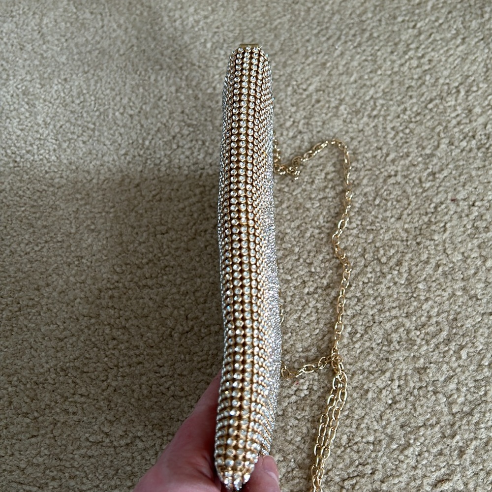 Rectangular Clear Rhinestone Crossbody Evening Bag - image 6